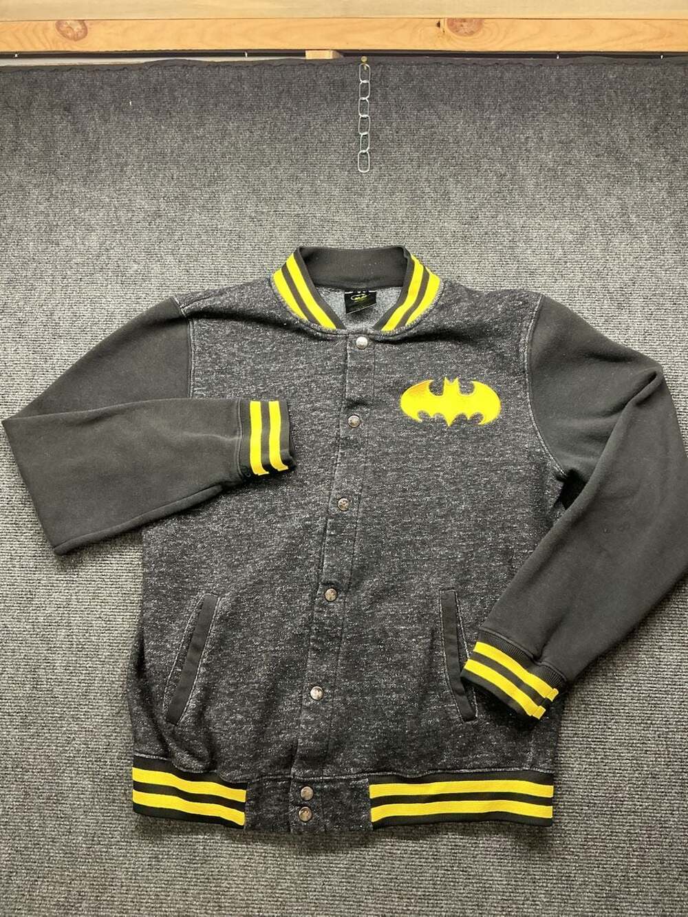 Batman Varsity Style Snap Front Fleece Jacket